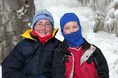 04 Charlotte Ryan and Peter Ryan At Frozen Waterfall At Banff Grotto Canyon In Winter.jpg